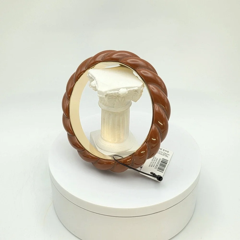 New! CHICO'S‎ Bria Terracotta Bracelet Resin Acrylic Bangle Gold Tone New W Tags